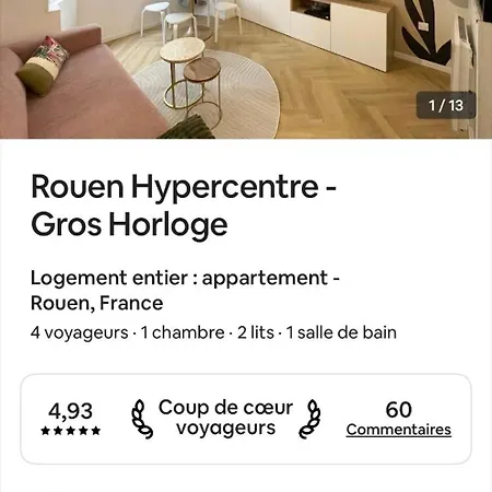 De Charme - Hypercentre Gros Horloge Rouen